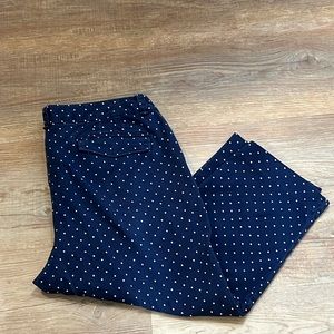 Dockers Womens Size 16 Blue White Polkadot Capri Pants